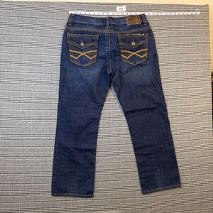 Seven7 Men's Jeans Dark Blue Denim Straight Fit Cotton Stretch Size 34x30